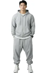 [Electric Circus] かっこいい かわいい おしゃれ 人気 大人 男性 長袖 パンツ ズボン ジャージ スエット スウェット ジム ルームウエア マタニティ 運動着 韓国 旅行 入院 春 秋 冬 用 服 着 ブラック 黒 グレー 上下 [グレー]