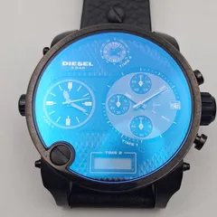 ディーゼル クロノグラフ DZ-7127 腕時計 DIESEL ミスターダディー ビックフェイス デジアナ 偏光ガラス 美品 【11399】