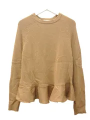 セミクチュール SEMI COUTURE ペプラム ニット トップス S キャメルベージュ系 カシミヤ混 プルオーバー セーターのサムネイル