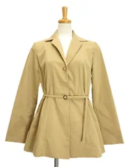 シビラ SYBILLA ロング ジャケット ベージュ系 M ベルト付き アウター 上着 テーラード