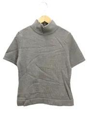 バーバリー ロンドン BURBERRY LONDON ハイネック 半袖 ニット トップス ウール 1 グレー セーター