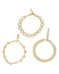 エティカ レディース アクセサリー ブレスレット・バングル・アンクレット Ettika Might Chain Link Bracelet in 18K Gold Plated Set of 3 Goのサムネイル