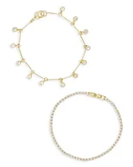 エティカ レディース アクセサリー ブレスレット・バングル・アンクレット Ettika Cubic Zirconia Bracelets Set of 2 Gold ゴールドのサムネイル