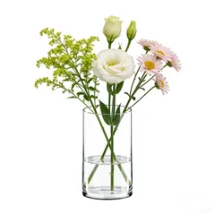 【特価商品】プレゼント インテリア 北欧 おしゃれ 花器 円柱 ガラス 透明 透明 かびん 花瓶 フラワーベース シンプル 直径12cm 高さ20cm ガラス花瓶 DARENYI