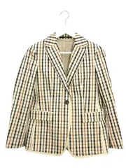 ダックス DAKS テーラード ジャケット チェック 38 ベージュ系 アウター 上着