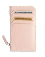 ロイス レディース アクセサリー 財布 レザー ROYCE New York Leather Zipper Credit Card Case Blush Pink ピンク