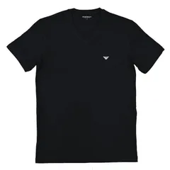 新品 エンポリオ アルマーニ Tシャツ カットソー 半袖 Vネック 全3サイズ メンズ アンダーウェア ブランドロゴ ワンポイント ブラック EM000380 AF14133 UC001 MADE IN ITALY