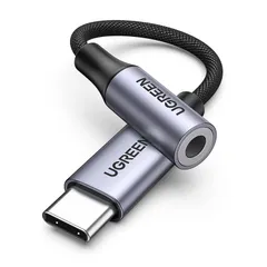 【特価商品】UGREEN【ハイレゾ音質】 USB C イヤホンジャック変換 USB C-3.5mm イヤホン変換アダプター DAC搭載 24bit/96KHz対応 TRRS/4極 ナイロン編み 音量調節/通話/音楽対応 iPhone17/16/15/iPad