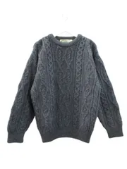 アランクラフト Aran Crafts Ireland フィッシャーマンニット S ブルー系 トップス セーター ウール プルオーバー
