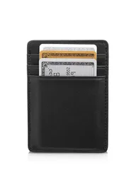ロイス レディース アクセサリー 財布 レザー ROYCE New York Leather Magnetic Money Clip Wallet Black ブラック