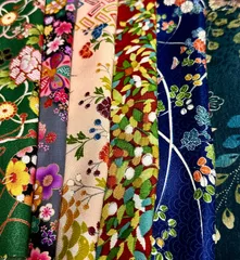 着物はぎれ まとめ売り 和柄 絹・化繊・綿 和風小物用素材セット No.6