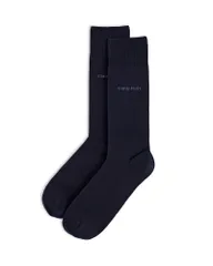 カルバンクライン メンズ アンダーウェア 靴下 コットン ニット Calvin Klein Giza Cotton Flat Knit Socks Navy ネイビー