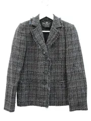 サルヴァトーレフェラガモ Salvatore Ferragamo ファンシーツイード ジャケット テーラード 40 ブルー系 ブラウン系 アウター 上着のサムネイル