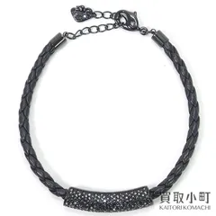 スワロフスキー【Swarovski】ストーンブレスレット ブラック コスチュームジュエリー ロープ パヴェ クリスタル アクセサリー 5083365 STONE BRACELET LEATHER