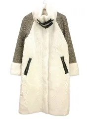 グレースコンチネンタル GRACE CONTINENTAL Diagram エコファーツイードコート 36 オフホワイト アイボリー系 アウター 上着 ボア