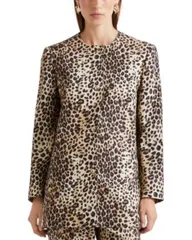 マレーラ レディース アウター ジャケット・ブルゾン プリント Marella Cat Print Round Neck Jacket Beige ベージュのサムネイル