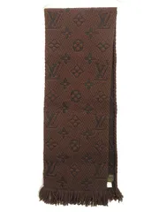 ルイヴィトン LOUIS VUITTON エシャルプ ロゴマニア モノグラム マフラー ブラウン 茶 ウール シルク