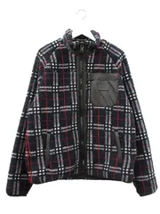 バーバリー BURBERRY フリース ジャケット チェック M ネイビー 紺 アウター 上着 ☆AA★