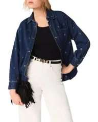 マージュ レディース トップス シャツ デニム Maje Rhinestone Denim Shirt Blue ブルーのサムネイル