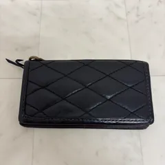 ®️ CALEE キャリー キルティングレザーウォレット  長財布 ブラック×ブラウン ２つ折り財布 カード入れ/1503のサムネイル
