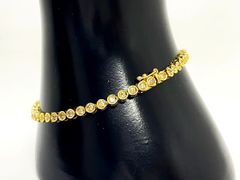 K18 YGゴールド テニスブレスレット 天然ダイヤモンド 1.0ct - メルカリ