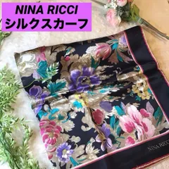 ニナリッチ　スカーフ　花柄　ビンテージ　NINA RICCI