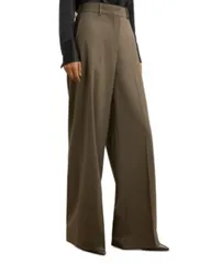 レイス レディース ボトムス カジュアルパンツ ワイドレッグ REISSolene Wide Leg Trousers Green グリーン