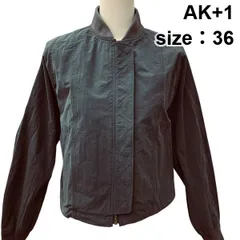 ◇ AK+1 ジャケット 長袖 ジップアップ スタンドカラー ブルゾン グレー ナイロン 36 S 7 レディース Z6B771