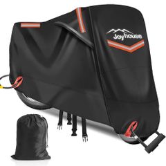 バイクカバー 420D厚手 【2025年新版＆湿気対策&両側通気口】 バイク用レインカバー 車体カバー 防水 耐熱 オートバイカバー 大型 二重縫製 破れにくい 警告反射テープ5枚 盗難防止ロック穴 ワンタッチバックル前後付き 裾を絞るゴム 耐熱 紫外線防wb