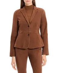 セオリー レディース アウター ジャケット・ブルゾン スエード ブレザー Theory Shaped Suede Blazer Caramel