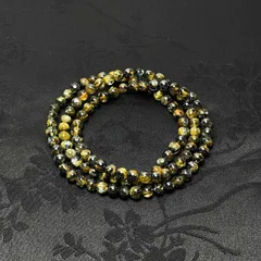 天然美品★【95A太陽花タイチンルチル】★3重巻きブレスレット 天然石 4.9-5.4mm  54cm ZB10416