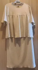 (新品)かわいい スカート ロング丈 セットアップ (アイボリー/77 88)