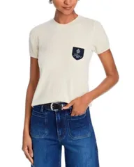 フレーム レディース トップス Tシャツ FRAME Ritz Crest Cashmere Tee Cream クリームのサムネイル