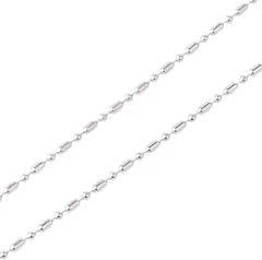 AREUM ボールチェーン ネックレス チェーンのみ おしゃれデザイン 人気 3mm幅 メンズ レディース 金属アレルギー ステンレス (シルバー,  60cm)