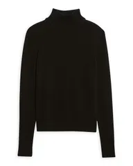 セオリー レディース アウター ニット・セータートルネック Theory Basic Turtleneck Pullover Sweater in Feather Cashmere Black ブラック