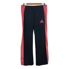 アディダス adidas パンツ ジャージ ロング ストレート イージー ウエストゴム L 紺 ピンク ネイビー