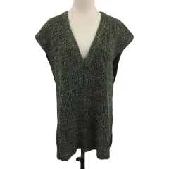 ロデオクラウンズ Rodeo Crowns ベスト ニット プルオーバー Vネック メランジ FREE 緑 白 グリーン ホワイト