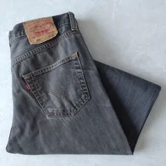 ■古着 Levi's ユーロリーバイス 501ブラックジーンズ デニムパンツ STRAIGHT FIT 先染めブラック 実寸W33L27【L5758】