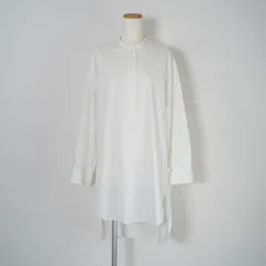 FRAMeWORK フレームワーク プルオーバー シャツ ブラウス 前後差 ゆったりデザイン ロング ノーカラー 長袖 コットン