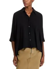 マルタンマルジェラ レディース トップス シャツ MM6 Maison Margiela Fluid Button Front Shirt Black ブラックのサムネイル