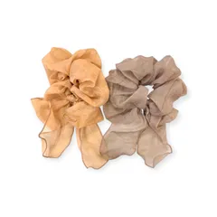 【新品】オーガンジー リボン シュシュ