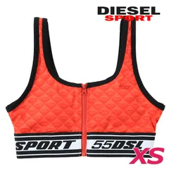 新品・未使用 ディーゼルスポーツ DIESEL SPORT [XSサイズ] スポーツブラ 下着 レディース 55DSL ロゴゴム フロントジップ AWB-MOTIONNE-WT08