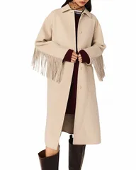 マージュ レディース アウター コート フリンジ Maje Fringe Coat Beige ベージュ
