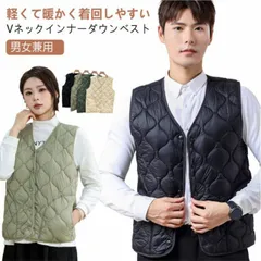 インナーベスト レディース メンズ インナーダウンベスト ファイバーダウン ベスト インナー 中綿ベスト Vネック 薄手 軽量 秋 冬 エコダウンベスト ポケット付き あったか 防寒 保温 大きいサイ#zyz9622