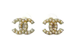 CNANEL シャネル ココマーク パール ピアス 04V COCO CC Pearl シルバー【箱付】