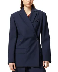 ピンコ レディース アウター ジャケット・ブルゾン ウール PINKO Wool Blendouble Breasted Jacket Gloomy Blue ブルーのサムネイル