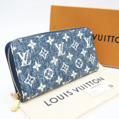 ★3日以内返品可★ 極美品 LOUIS VUITTON ルイ・ヴィトン モノグラム ジャガードデニム ジッピーウォレット M81226 長財布 ブルー ホワイト デニム レザー レディース