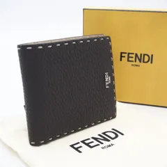 ★3日以内返品可★ 極美品 FENDI フェンディ セレリア バイフォールド ウォレット 7M0169 二つ折り財布 グレー ベージュ カーフレザー メンズ