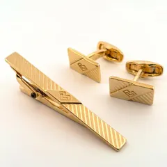 マリオ・ヴァレンティノ ネクタイピン＆カフス 2点セット イタリア製 MARIO VALENTINO 鑑定済み 正規品