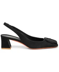 サントーニ レディース シューズ パンプスエード Santoni Womens Lemon Suede Sling Back Pumps Black ブラックのサムネイル